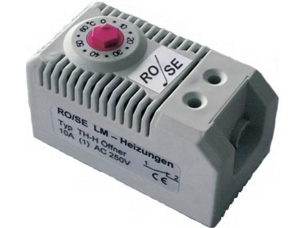 RO/SE LM-Heizungen termostat för uppvärmning i kopplingsskåp TH-H, 1 x brytkontakt (L x B x H) 60 x 32 x 43 mm, 1 st