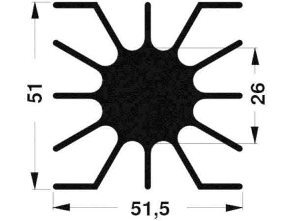 Fischer Elektronik SK 46 20 SA, Sort, 20 mm