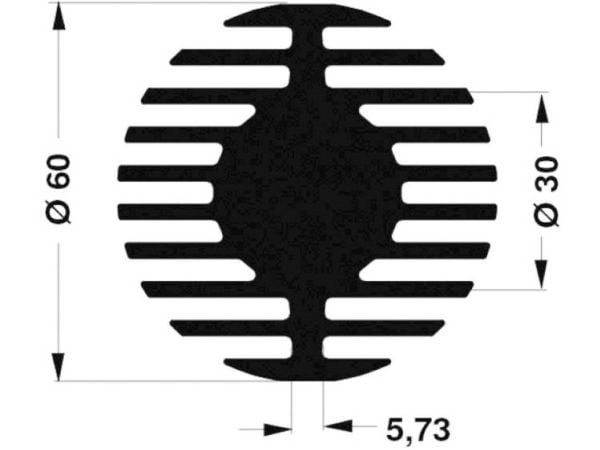 Fischer Elektronik 10021589 SK 578 50 SA kjøleribbe for LED 1,45 K/W (Ø x H) 60 mm x 50 mm