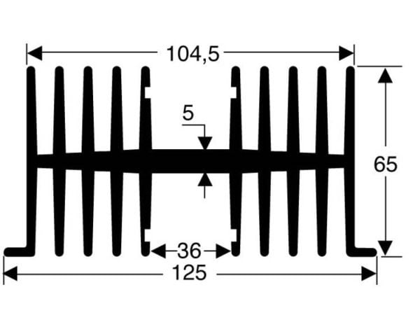 Fischer Elektronik 10019760 SK 34 75 SA kylprofil 1.1 K/W (L x B x H) 75 x 125 x 65 mm