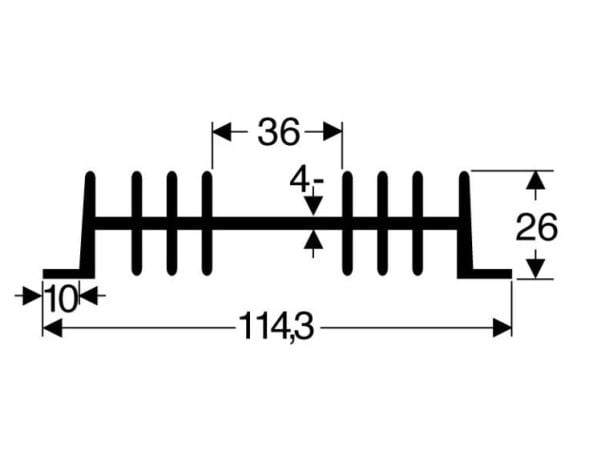 Fischer Elektronik 10018806 SK 01 75 SA Profilkjøleribbe 2,3 K/W (L x B x H) 75 x 111 x 26 mm Fischer Elektronik 10018806 SK 01 75 SA Profilkjøleribbe 2,3 K/W (L x B x H) 75 x 111 x 26 mm