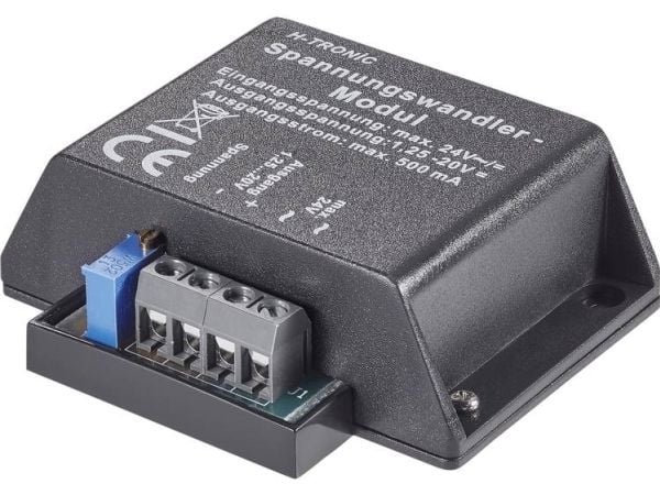 H-Tronic Jännitemuunnin Rakennusmoduuli Tulojännite (alue): 4, 4 - 24, 24 V/DC, V/AC Lähtöjännite (alue): 1,2 - 20 V/DC 500 mA