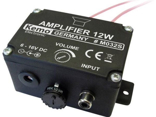 Kemo M032S Monovahvistin Rakennusmoduuli 6 V/DC, 9 V/DC, 12 V/DC, 16 V/DC 12 W 4 Ω