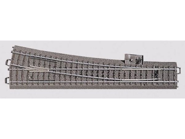 Märklin høyrehånds sporveksel med bred radius, 15 år, Grå