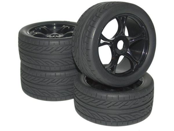 Reely 1:8 Buggy komplette hjul Street 5-eikers svart 4 stk (MV0931BB2)