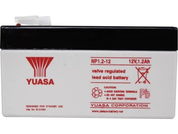 Yuasa NP1.2-12, Forseglet blysyre (VRLA), 12 V, 1 stykker, Sort, Hvit, 1,2 Ah, 580 g