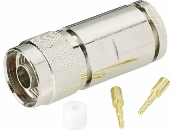 BKL Electronic 0404061, N jack, Hunkjønn/Hunkjønn, 50 O, Sølv, 0,058 g