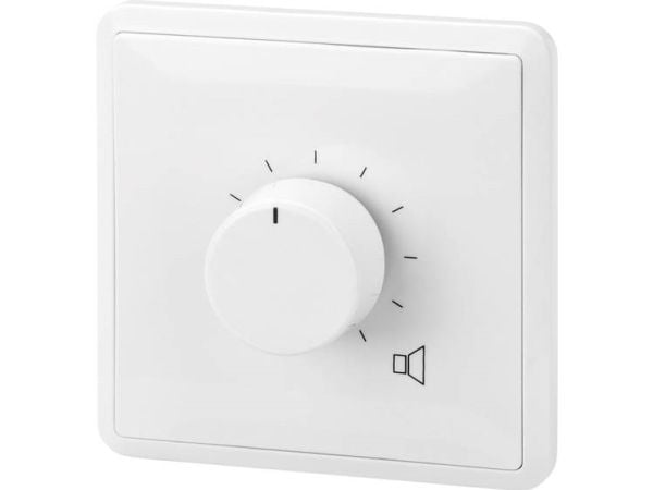 Monacor ATT-324PEU, Rotasjonsvolumkontroll, Vegg-montert, Hvit, 50 - 18000 Hz, 24 W, 80 mm