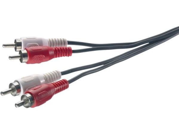 SpeaKa Professional SP-1300364, 2 x RCA, Hankjønn, 2 x RCA, Hankjønn, 1,5 m, Svart, Rød, Hvit