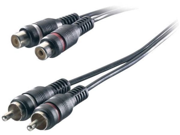 SpeaKa Professional SP-1300380, 2 x RCA, Hankjønn, 2 x RCA, Hunkjønn, 3 m, Svart