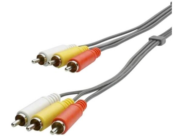 SpeaKa Professional SP-1300792, 3 x RCA, Uros, 3 x RCA, Uros, 3 m, Musta