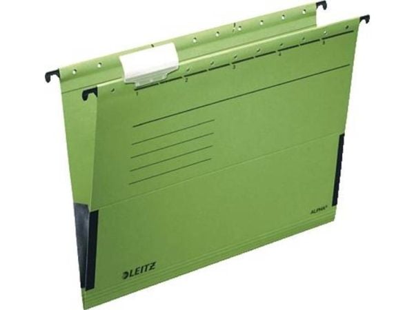 Leitz ALPHA - Hengefil - V-sokkel - for A4 (210 x 297 mm) - med fliker - grønn