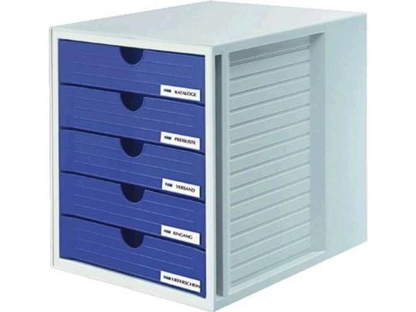 HAN System, Blå, Polystirol, 5 skuffer, 330 mm, 275 mm, 320 mm
