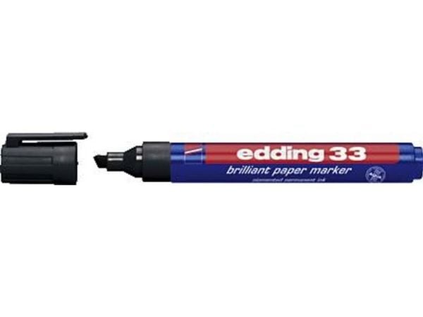 edding 33 brilliant paper - Markør - permanent - svart - vannbasert fargeblekk - 1-5 mm