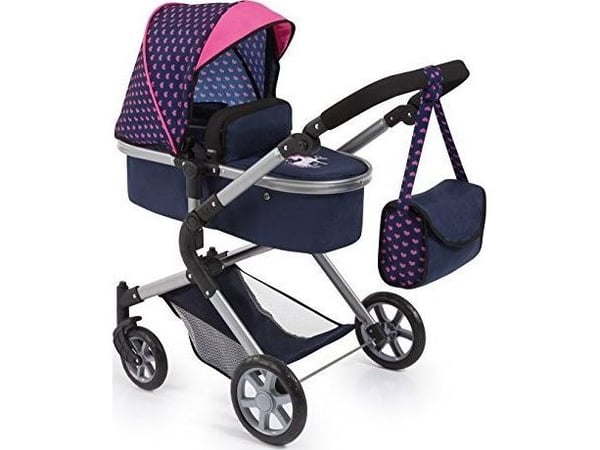 BAYER City Neo dyp barnevogn navy blue+pink 18154