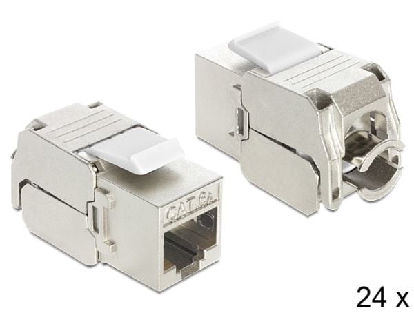 Delock Keystone-moduuli - Modulaarinen insertti - CAT 6a - STP - RJ-45 (24 kpl) - P/N: 43277, 43278, 43280, 86211 varten