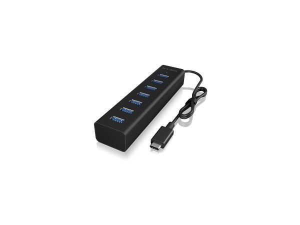 ICY BOX IB-HUB1700-C3 - Hub - 7 x SuperSpeed USB 3.0 - stasjonær