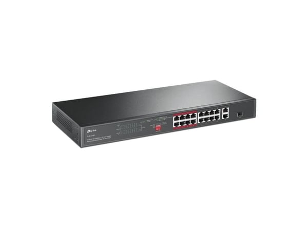 TP-Link TL-SL1218P, Uhåndtert, Gigabit Ethernet (10/100/1000), Strøm over Ethernet (PoE), Rack-montering, 1U