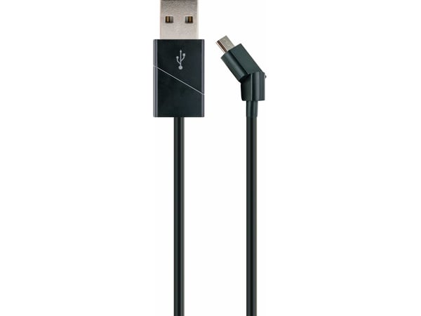 Schwaiger Power4You Ultimate - USB-kabel - USB (P) rotating til Micro-USB type B (P) rotating - USB 2.0 - 1.2 m - rund - svart