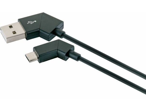 Schwaiger Power4You Ultimate - USB-kabel - USB (P) rotating til Micro-USB type B (P) rotating - USB 2.0 - 1.2 m - rund - svart
