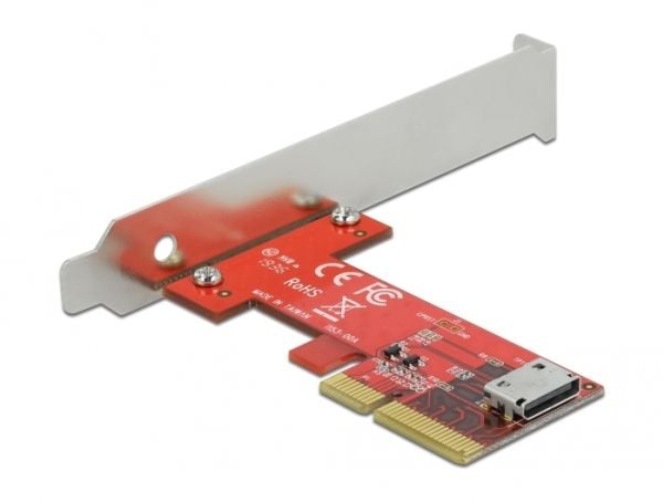 Delock PCI Express x4-kort til 1 x intern OCuLink SFF-8612 - Lagringskontroll lav profil - 64 Gbit/s - PCIe 4.0 x4