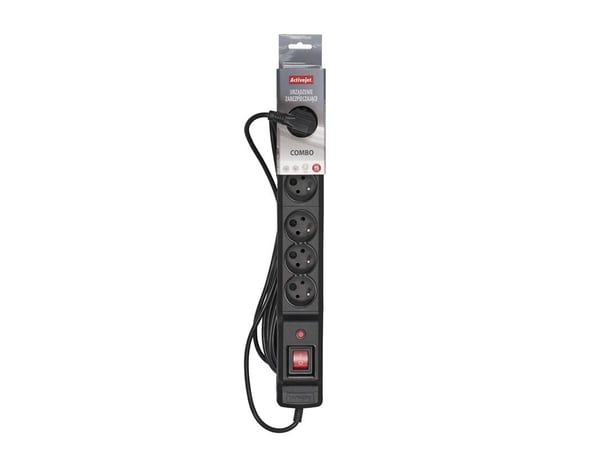 Activejet COMBO 6GN 3M, 3 m, 6 AC-utgångar, inomhus, Typ E, Typ E, Plast
