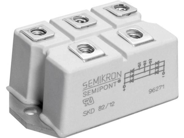 Semikron SKD62/16 Siltatasasuuntaaja G36 1600 V 86 A Kolmivaiheinen