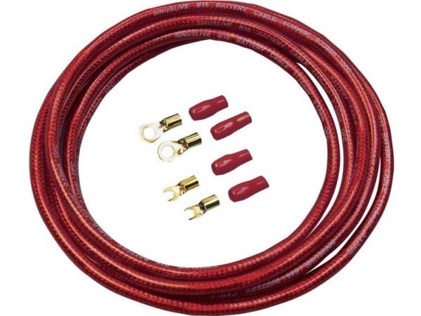 Sinuslive bil HiFi strømkabelsett 16 mm² forgylt