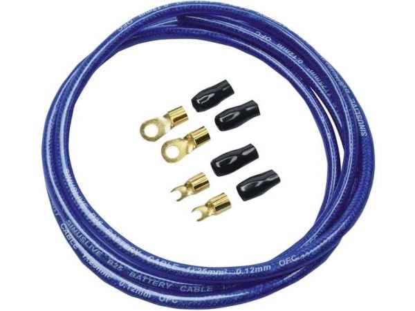 Sinuslive bil HiFi strømkabelsett 25 mm² forgylt