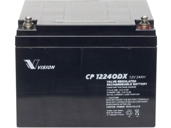 Vision Rechargeable Batteries CP12240DX Blybatteri 12 V 24 Ah Blyfleece (B x H x D) 166 x 125 x 175 mm M5-skrueforbindelse Vedlikeholdsfritt, syklu...