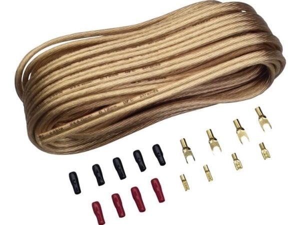 Sinuslive bil-HiFi høyttalerkabelsett 2 x 4 mm² 10,00 m forgylt, inkl. kontakter