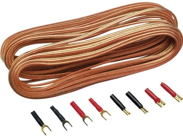 Sinuslive Car HiFi kaiutinkaapelisarja 2 x 0,75 mm² 10,00 m kullatut, sis. pistokkeen