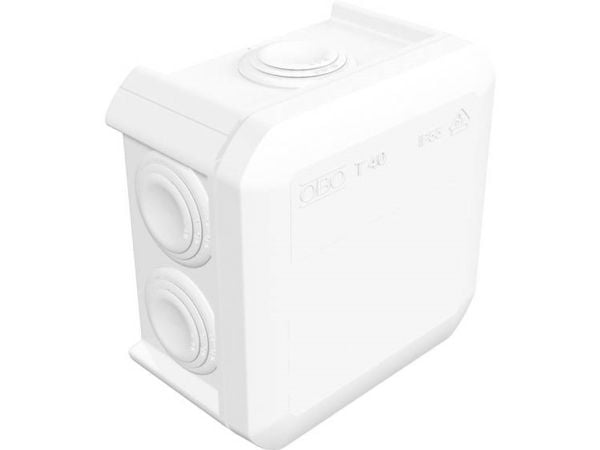 OBO Smideslåda T407 st M25-membran90x90 mm, vit halogenfri