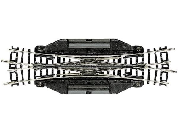 Fleischmann 22246 skinne (uten ballast) dobbelt kryssende sporveksel, elektrisk 129,8 mm 15°