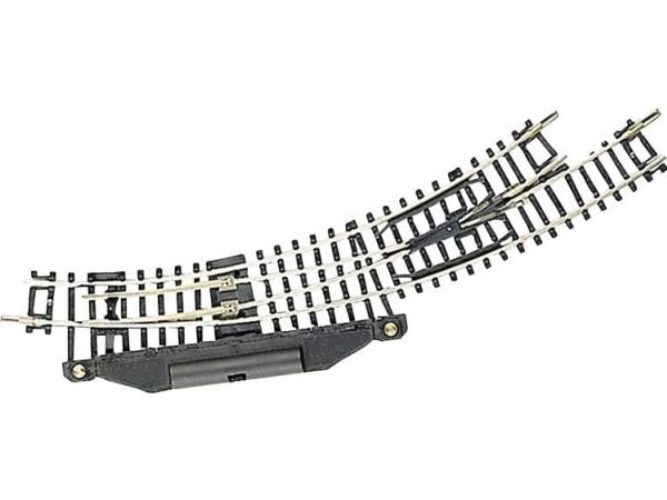 Fleischmann 22273 N-skinne (uten ballast) kurvesporskifte, elektrisk, venstre 194,6 mm