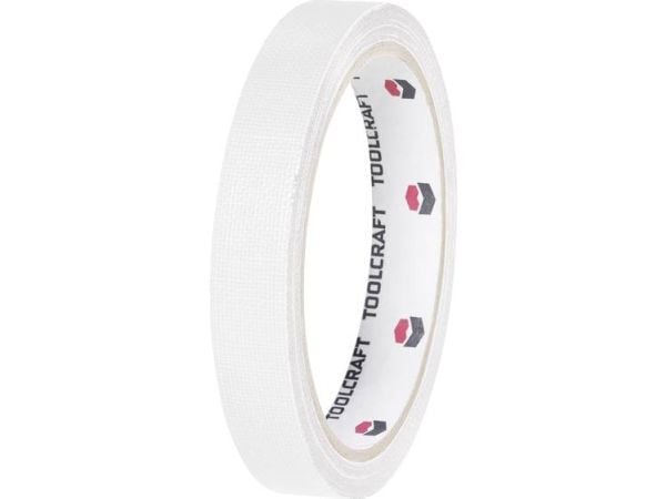 TOOLCRAFT HEB19L10WC tekstiltape hvit 10 m x 19 mm 1 stk