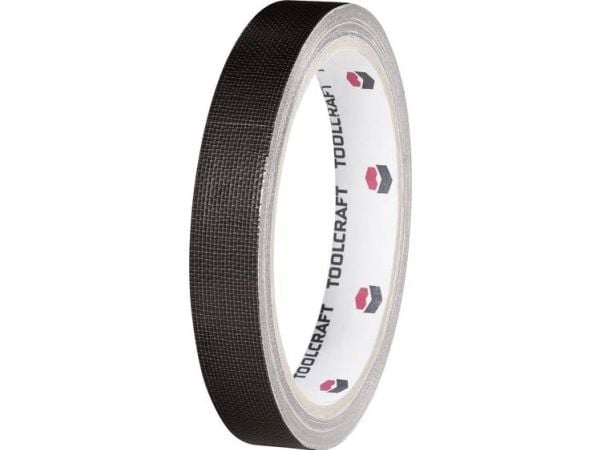 TOOLCRAFT HEB15L10SC tekstiltape HEB15L10SC sort (L x B) 10 m x 15 mm 1 stk