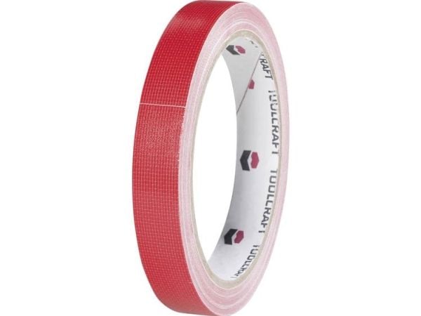 TOOLCRAFT HEB19L10RC tekstiltape HEB19L10RC rød (L x B) 10 m x 19 mm, 1 stk