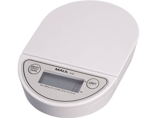 MAUL 1622002, Elektronisk postvekt, 2 kg, 1 g, 2 g, Hvit, Digitalt