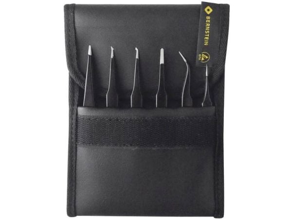 Bernstein 5-060, Rostfritt stål, Svart, Rostfritt stål, Platt, Böjt, Rak, 6 styck, 130 mm