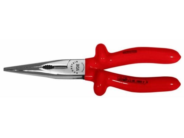 Bernstein 13-207 VDE, Nesetang, 2,5 mm, Beskyttelse mot elektrostatisk utladning (ESD), Stål, Rød, 250 mm