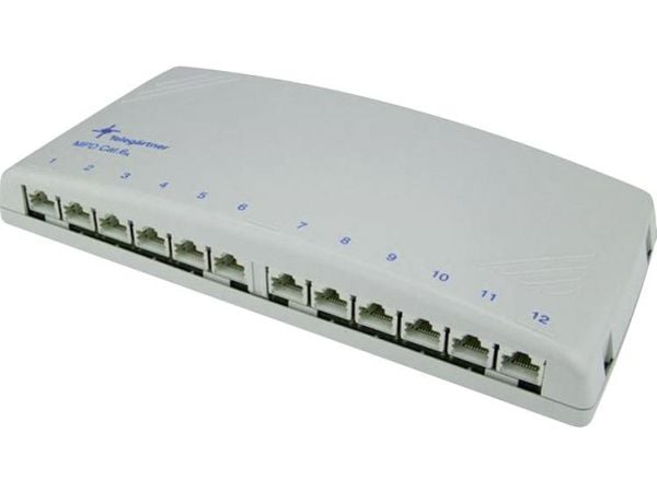 Telegärtner Mini Distributor MPD12-HS - Koblingspanel - CAT 6a - RJ-45 X 12 - lysegrå, RAL 7035