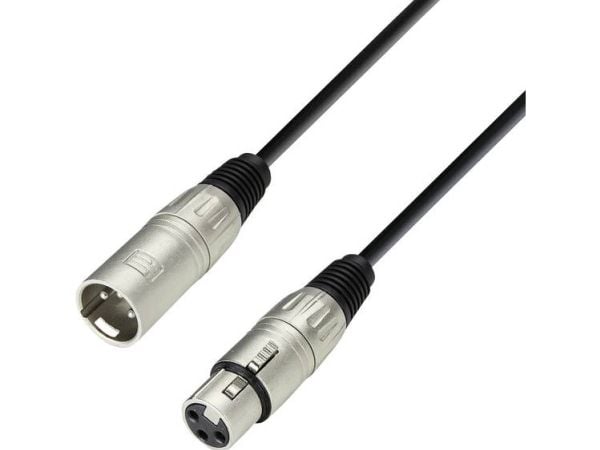 adam hall 3 Star, XLR (3-pin), Hankjønn, XLR (3-pin), Hunkjønn, 3 m, Sort, Sølv
