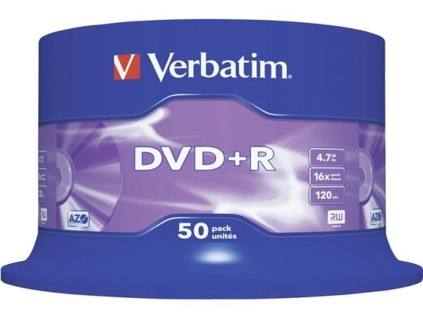 Verbatim - 50 x DVD+R - 4.7 GB 16x - matt sølv - spindel
