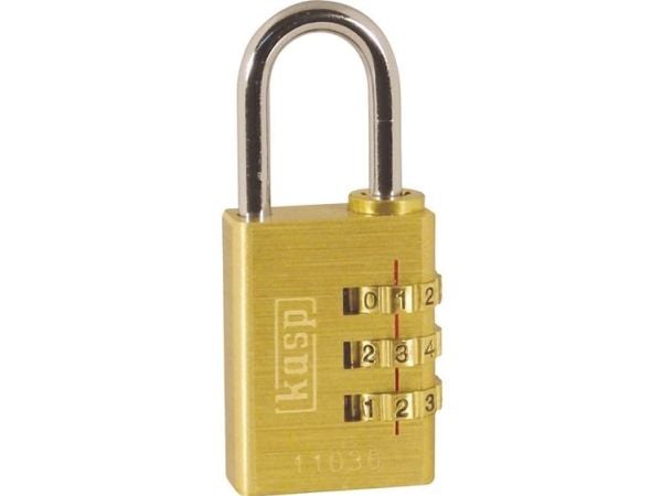 Kasp K11030D hengelås 32 mm gul kombinasjonslås