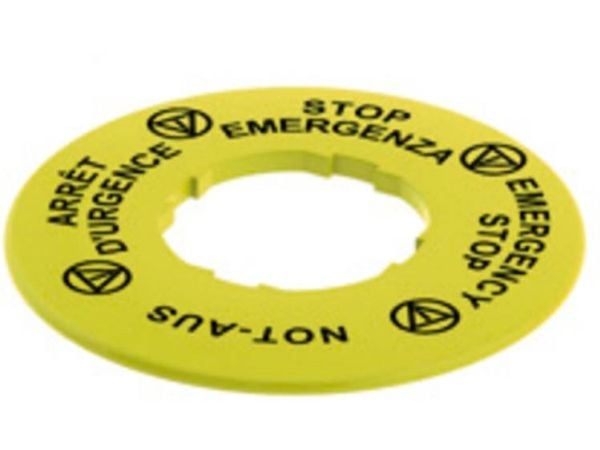 Pizzato Elettrica VETF32A5120 Betegnelsesskilt Rund (Ø) 60 mm HÄTÄPYSÄYTYS, ARRET D´URGENCE, NØD STOP, EMERGENCY STOP Gul 10 stk