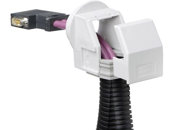 Icotek KVT 50/1-W90 Kabelgennemføring kan deles Polykarbonat Grå 1 stk