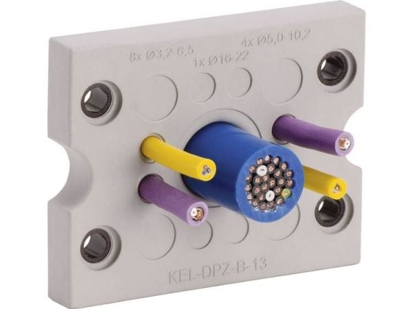 Icotek KEL-DPZ-B17 Kabelgennemføringsplade Klemme-diameter (max.) 16.2 mm Polyamidi , Elastomeeri Grå 1 stk