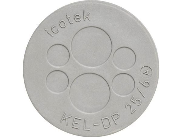 Icotek KEL-DP 50/35 Kabelgennemføringsplade Klemme-diameter (max.) 5.2 mm Elastomeeri Grå 1 stk