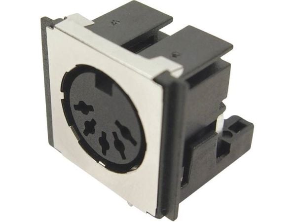 Cliff FM6725 DIN rundkontakt tilkobling, innbygging horisontal poltall: 5 sort 1 stk